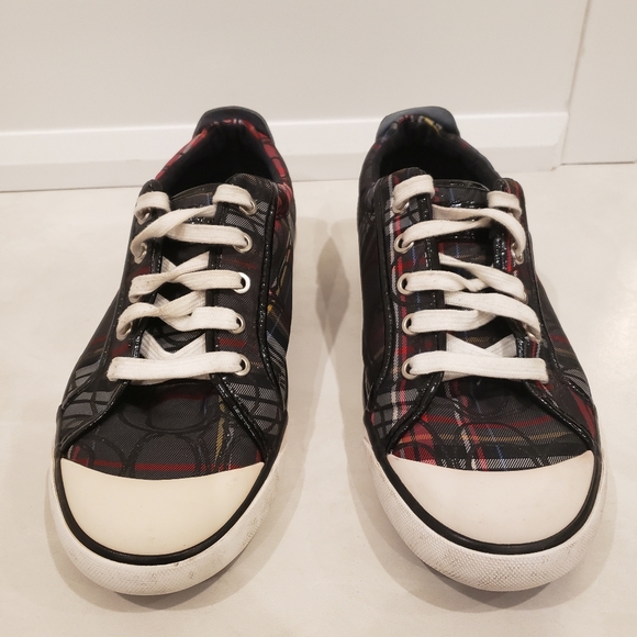 Coach "Barret" Multicolor Signature canvas/Leather Sneakers Women's Size 10B - Picture 2 of 10